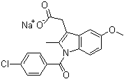 Indomethacin sodium salt molecular structure (CAS 7681-54-1)