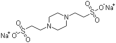 结构式 CAS# 76836-02-7, 1,4-哌嗪二乙磺酸二钠盐