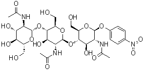 结构式 CAS# 7699-38-9, 对硝基苯基 三-N-乙酰基壳丙糖苷