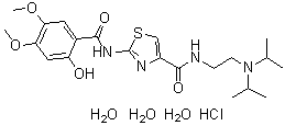 Acotiamide hydrochloride trihydrate molecular structure (CAS 773092-05-0)