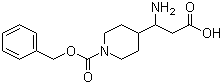 结构式 CAS# 773123-81-2, 3-(N-Cbz-4-哌啶基)-3-氨基丙酸; 3-(N-苄氧羰基-4-哌啶基)-3-氨基丙酸