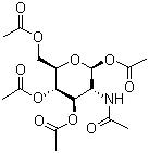 结构式 CAS# 7772-79-4, 2-乙酰氨基-1,3,4,6-O-四乙酰基-2-脱氧-beta-D-吡喃葡萄糖