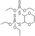 structure of CAS# 78-34-2, Dioxathion;1,4-Dioxan-2,3-diyl bis(O,O-diethyl phosphorothiolothionate); 2,3-Bis(diethoxyphosphinothioylthio)-1,4-dioxane; 2,3-p-Dioxanedithiol S,S-bis(O,O-diethyl phosphorodithioate); AC 528; Delnatex; Delnav; Dioxathion; Dioxation; ENT 22,897; Hercules 528; Kavadel; Navadel