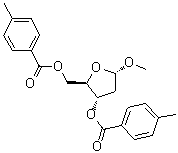 Methyl 2-deoxy-alpha-D-erythro-pentofuranoside bis(4-methylbenzoate) molecular structure (CAS 78185-64-5)