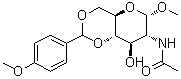 Methyl 2-(acetylamino)-2-deoxy-4,6-O-[(4-methoxyphenyl)methylene]-alpha-D-glucopyranoside molecular structure (CAS 78489-61-9)