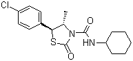 structure of CAS# 78587-05-0, Hexythiazox;trans-5-(4-Chlorophenyl)-N-cyclohexyl-4-methyl-2-oxo-3-thiazolidinecarboxamide