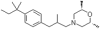 结构式 CAS# 78613-35-1, 阿莫洛芬; 4-{3-[对-(1,1-二甲丙基苯)]-2-甲基丙基}-2,6-顺-二甲吗啉