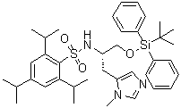 N-[(1S)-2-[[(1,1-Dimethylethyl)diphenylsilyl]oxy]-1-[(1-methyl-1H-imidazol-5-yl)methyl]ethyl]-2,4,6-tris(1-methylethyl)benzenesulfonamide molecular structure (CAS 787554-04-5)