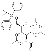 Methyl 6-O-[(1,1-dimethylethyl)diphenylsilyl]-alpha-D-glucopyranoside triacetate molecular structure (CAS 790685-09-5)