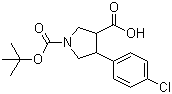 trans-1-Boc-4-(4-chlorophenyl)-3-pyrrolidinecarboxylic acid molecular structure (CAS 791625-60-0)
