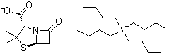 N,N,N-Tributyl-1-butanaminium salt with (2S-cis)-3,3-dimethyl-7-oxo-4-thia-1-azabicyclo[3.2.0]heptane-2-carboxylic acid (1:1) molecular structure (CAS 79181-59-2)