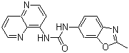 structure of CAS# 792173-99-0, N-(2-Methyl-6-benzoxazolyl)-N'-1,5-naphthyridin-4-ylurea