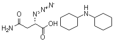 (S)-4-Amino-2-azido-4-oxobutanoic acid dicyclohexylammonium salt molecular structure (CAS 79410-49-4)