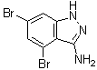 结构式 CAS# 796970-45-1, 4,6-二溴-1H-吲唑-3-胺