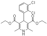 structure of CAS# 79925-38-5, Nemadipine B;4-(2,3-Dichlorophenyl)-1,4-dihydro-2,6-dimethyl-3,5-pyridinedicarboxylic acid diethyl ester