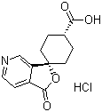 structure of CAS# 799773-96-9, cis-1'-Oxo-spiro[cyclohexane-1,3'(1'H)-furo[3,4-c]pyridine]-4-carboxylic acid hydrochloride