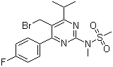structure of CAS# 799842-07-2, 5-(Bromomethyl)-4-(4-fluorophenyl)-6-isopropyl-2-[methyl(methylsulfonyl)amino]pyrimidine;N-[5-Bromomethyl-4-(4-fluorophenyl)-6-isopropylpyrimidin-2-yl]-N-methylmethanesulfonamide