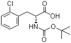 Boc-D-2-氯苯丙氨酸分子结构 (CAS 80102-23-4)