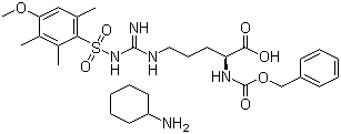 N-Cbz-N'-(4-Methoxy-2,3,6-trimethylbenzenesulfonyl)-L-arginine cyclohexylammonium salt molecular structure (CAS 80745-09-1)