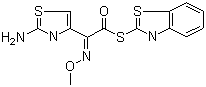 S-2-Benzothiazolyl 2-amino-alpha-(methoxyimino)-4-thiazolethiolacetate molecular structure (CAS 80756-85-0)