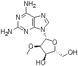 结构式 CAS# 80791-87-3, 2-氨基-2'-O-甲基腺苷