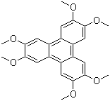 结构式 CAS# 808-57-1, 2,3,6,7,10,11-六甲氧基苯并菲; 2,3,6,7,10,11-六甲氧基三亚苯