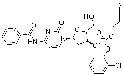 N-Benzoyl-2'-deoxy-3'-cytidylic acid 2-chlorophenyl 2-cyanoethyl ester molecular structure (CAS 80817-38-5)