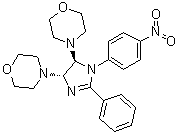 trans-4,4'-[4,5-Dihydro-1-(4-nitrophenyl)-2-phenyl-1H-imidazole-4,5-diyl]bismorpholine molecular structure (CAS 80821-34-7)