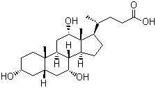 structure of CAS# 81-25-4, Cholic acid;3alpha,7alpha,12alpha-Trihydroxy-5beta-cholanic acid; Cholan-24-oic acid