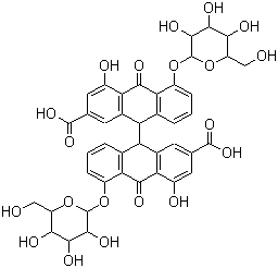 Sennoside A molecular structure (CAS 81-27-6)
