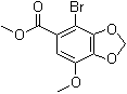 structure of CAS# 81474-46-6, 4-Bromo-7-methoxy-1,3-benzodioxole-5-carboxylic acid methyl ester