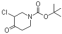 3-氯-4-氧代哌啶-1-羧酸叔丁酯分子结构 (CAS 815575-86-1)