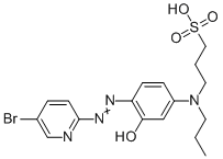 结构式 CAS# 81608-06-2, 2-(5-溴-2-吡啶基偶氮)-5-(N-n-丙基-N-3-磺基丙基氨基)苯酚