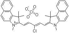 2-[(1E,3Z)-3-Chloro-5-(1,1,3-trimethyl-1,3-dihydro-2H-benzo[e]indol-2-ylidene)-1,3-pentadienyl]-1,1,3-trimethyl-1H-benzo[e]indolium perchlorate molecular structure (CAS 81628-44-6)
