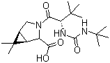 (1R,2S,5S)-3-[(2S)-2-[[[(1,1-Dimethylethyl)amino]carbonyl]amino]-3,3-dimethyl-1-oxobutyl]-6,6-dimethyl-3-azabicyclo[3.1.0]hexane-2-carboxylic acid molecular structure (CAS 816444-90-3)