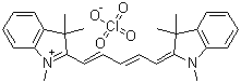 结构式 CAS# 81666-87-7, 1,1',3,3,3',3'-六甲基吲哚二碳菁高氯酸盐
