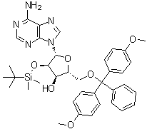 5'-O-[Bis(4-methoxyphenyl)phenylmethyl]-2'-O-[(1,1-dimethylethyl)dimethylsilyl]adenosine molecular structure (CAS 81794-13-0)