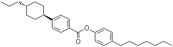 4-(反式-4-丙基环己基)苯甲酸对庚基苯酚酯分子结构 (CAS 81929-42-2)