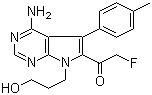structure of CAS# 821794-92-7, FMK;1-[4-Amino-7-(3-hydroxypropyl)-5-(4-methylphenyl)-7H-pyrrolo[2,3-d]pyrimidin-6-yl]-2-fluoroethanone