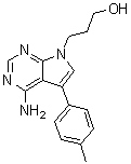 4-Amino-5-(4-methylphenyl)-7H-pyrrolo[2,3-d]pyrimidine-7-propanol molecular structure (CAS 821794-94-9)