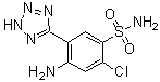 structure of CAS# 82212-14-4, 4-Amino-2-chloro-5-(2H-tetrazol-5-yl)benzenesulfonamide;4-Amino-2-chloro-5-(1H-tetrazol-5-yl)benzenesulfonamide