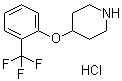 structure of CAS# 823782-74-7, 4-[2-(Trifluoromethyl)phenoxy]piperidine hydrochloride