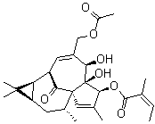 20-O-乙酰基巨大戟醇-3-当归酸酯分子结构 (CAS 82425-35-2)