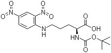 结构式 CAS# 82518-61-4, N-叔丁氧羰基-N'-(2,4-二硝基苯基)-L-鸟氨酸