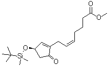 (5Z)-7-[(3R)-3-[[(1,1-Dimethylethyl)dimethylsilyl]oxy]-5-oxo-1-cyclopenten-1-yl]-5-heptenoic acid methyl ester molecular structure (CAS 82542-42-5)