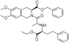 (S)-2-[(S)-2-((S)-1-乙氧羰基-3-苯基丙基氨基)丙酰基]-6,7-二甲氧基-1,2,3,4-四氢异喹啉-3-甲酸苄酯分子结构 (CAS 82637-57-8)