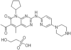 Palbociclib isethionate molecular structure (CAS 827022-33-3)