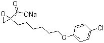 (2S)-2-[6-(4-Chlorophenoxy)hexyl]oxiranecarboxylic acid sodium salt molecular structure (CAS 828934-43-6)