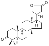 3-Oxo-24,25,26,27-tetranortirucall-7-ene-23(21)-lactone molecular structure (CAS 828935-47-3)