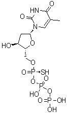 胸苷 5'→P''-[P''(R)]-硫代三磷酸酯分子结构 (CAS 83199-35-3)
